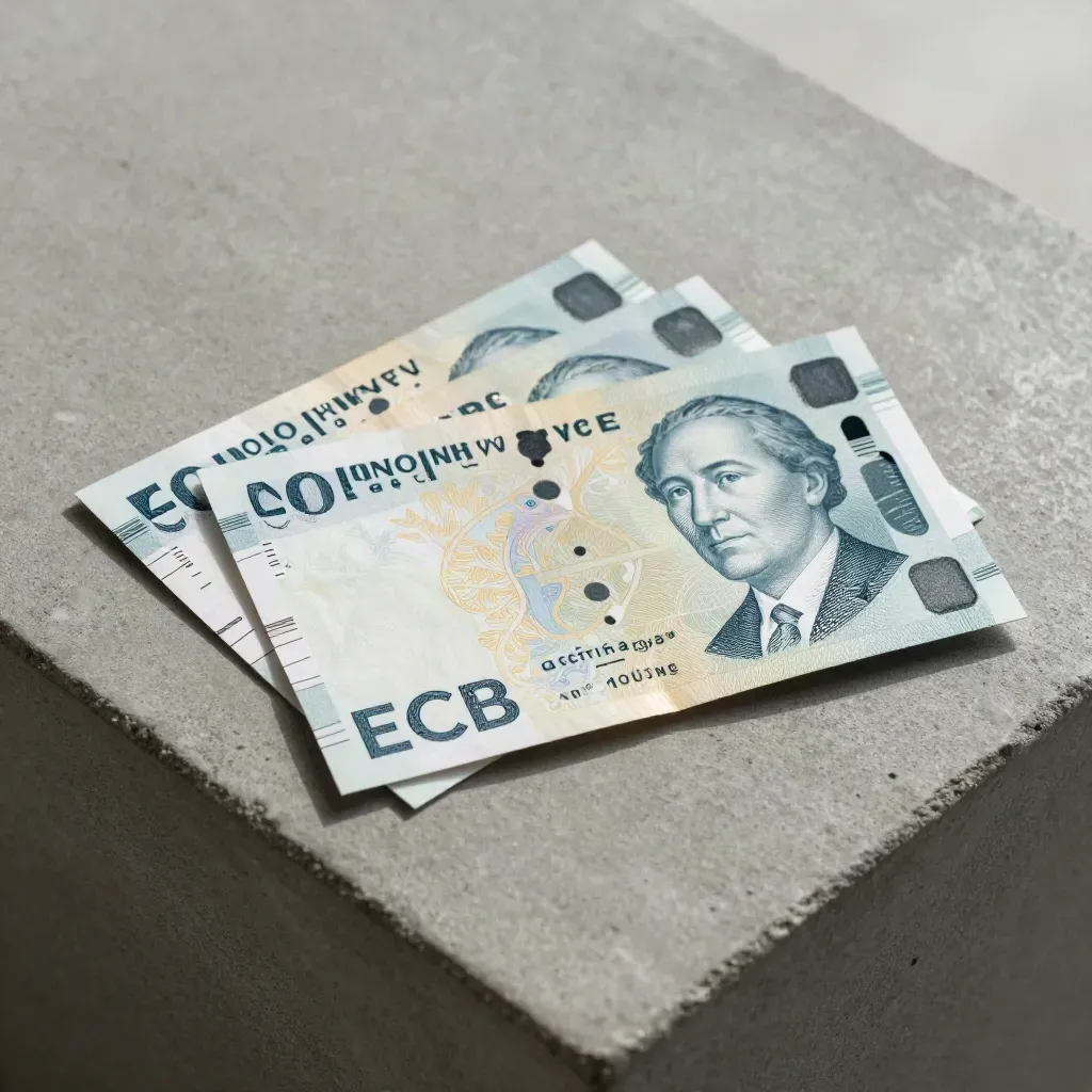 Bovenaanzicht van een pale kaartset met twee bijlagen en grafietspacer op beton, met petrol accent.